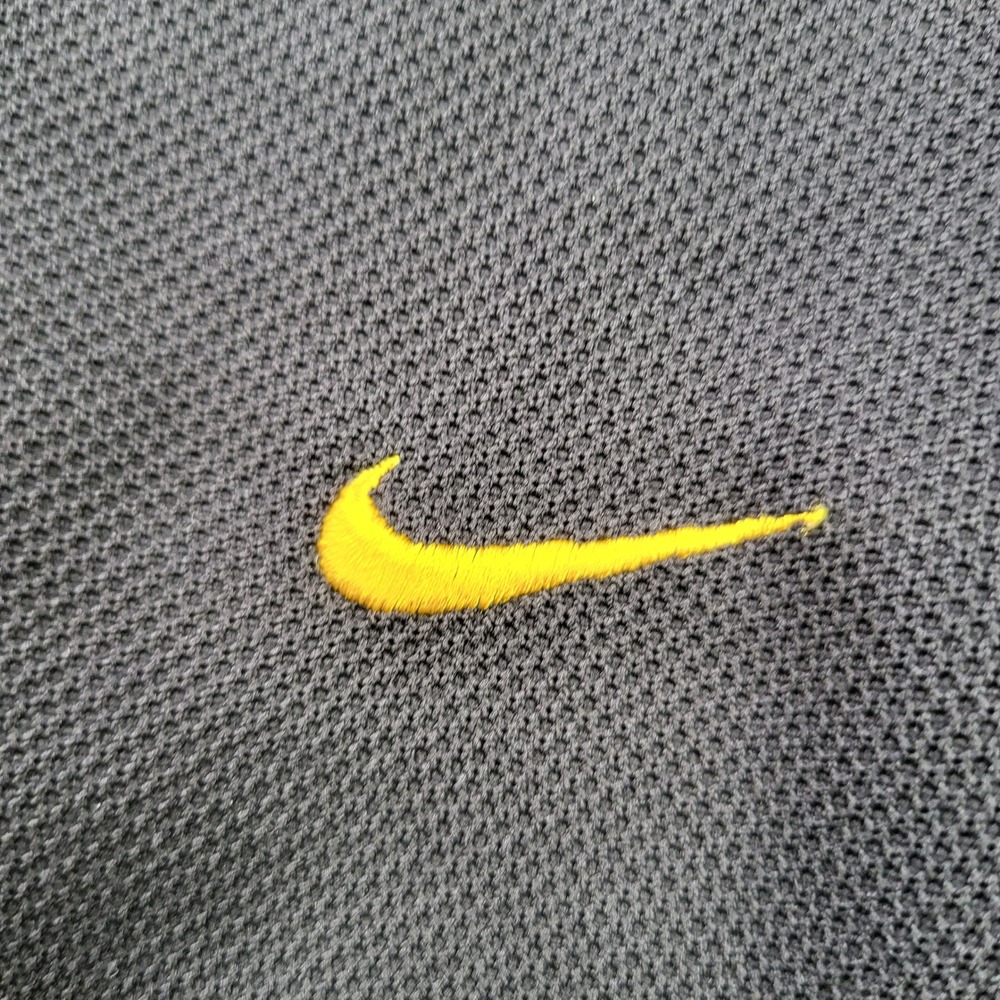 Nike Polo Shirt Mens XL Black Iowa Hawkeyes Dri-FIT Short Sleeve Colorblock Logo - Picture 6 of 8
